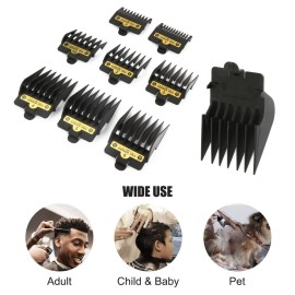 Hair Clipper Guards Guide Combs, 8 Pcs Hair Clipper Cutting Guides/Combs -from 1/16inch to 5/8inch, with Screwdriver, 2 Guards Set, Compatible with Most Clippers