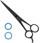 Green Max Hair Scissors, Hair Cutting Barber Scissors, Sharp Blades, Razor Edge, Stainless Steel Salon Hairdressing Sharp Scissors for Men Women -6.5 (Black)