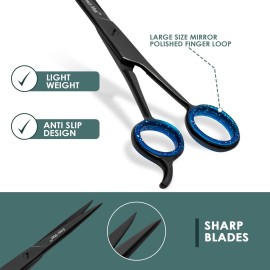 Green Max Hair Scissors, Hair Cutting Barber Scissors, Sharp Blades, Razor Edge, Stainless Steel Salon Hairdressing Sharp Scissors for Men Women -6.5 (Black)