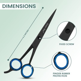 Green Max Hair Scissors, Hair Cutting Barber Scissors, Sharp Blades, Razor Edge, Stainless Steel Salon Hairdressing Sharp Scissors for Men Women -6.5 (Black)