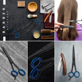 Green Max Hair Scissors, Hair Cutting Barber Scissors, Sharp Blades, Razor Edge, Stainless Steel Salon Hairdressing Sharp Scissors for Men Women -6.5 (Black)