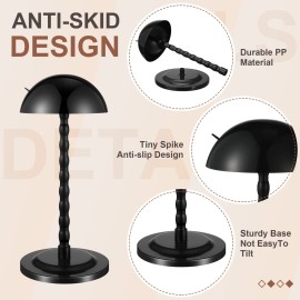 Reginary 8 Pieces Wig Head Stand for Multiple Wigs Mannequin Head 13.8 Inch Portable Hat Display Stand Travel Wig Holder for Styling Non Slip Stable DIY Practice Hat Holder(Black)