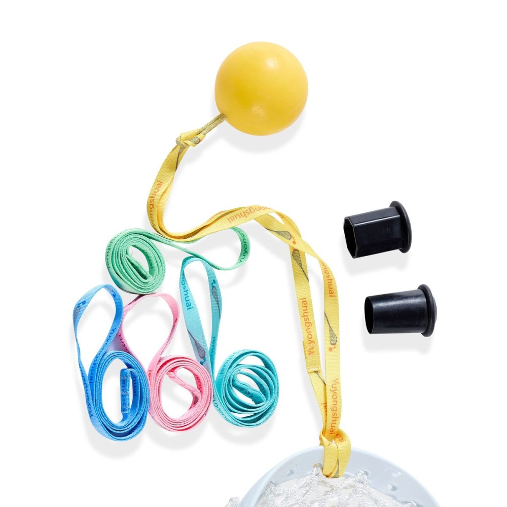 Yuyongshuai Lacrosse Training Equipment,Lacrosse Practice Cradling, Rebounders for Youth, Includes: 1 Ball, 5 Ropes, 2 Rubber Sleeves.