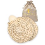 Natural Handwoven Sisal Loofah Body Scrubber - Organic Shower Sponge Made from Premium Agave Fibers - Arabic-Turkish Style with Bar Soap Pouch - Natural Body Scrubber for Men & Women