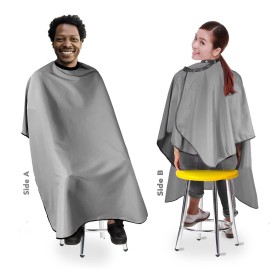 Allegro Combs Hair Cutting Cape Haircut Barber Hair Stylist For Men Hair Cape Kids One-Size-Fits-All 46 X 60 In. 1 Pc. (Gray)