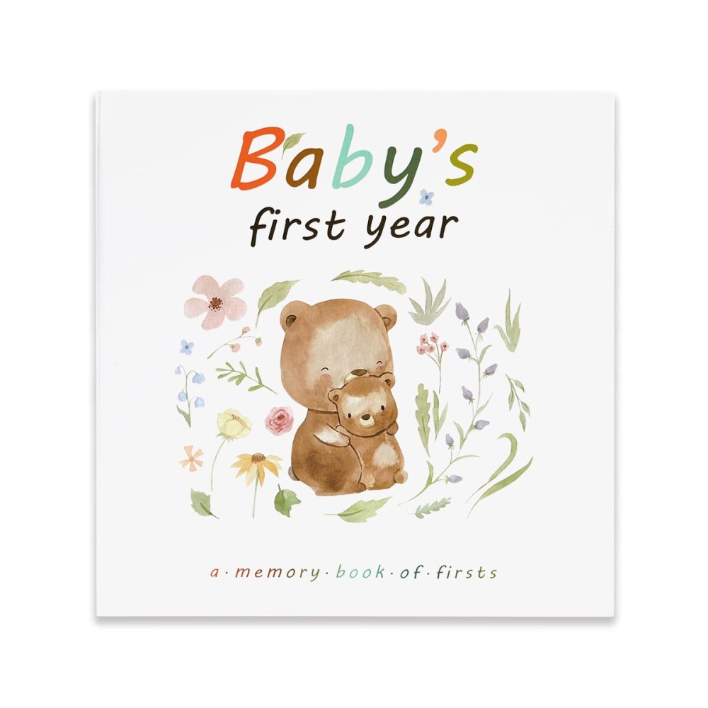 Complete 100 Pages First 5 Years Baby Memory Book and Baby Milestone Book, Easy to Fill Baby Journal From Pregnancy to 5 Years, Hardcover Baby Album and Memory Book, 9.3 x 9.3