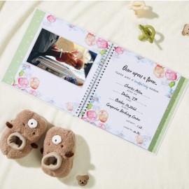 Complete 100 Pages First 5 Years Baby Memory Book and Baby Milestone Book, Easy to Fill Baby Journal From Pregnancy to 5 Years, Hardcover Baby Album and Memory Book, 9.3 x 9.3