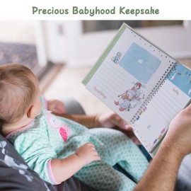 Complete 100 Pages First 5 Years Baby Memory Book and Baby Milestone Book, Easy to Fill Baby Journal From Pregnancy to 5 Years, Hardcover Baby Album and Memory Book, 9.3 x 9.3