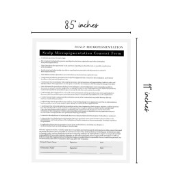 Scalp Micropigmentation Client Intake Forms: Intake,Consent,Consultation and Aftercare Forms | 75pk 25 of Each | for PMU Scalp Tattoo Professional Pigmentation 8.5 x 11 in Forms, Black and White