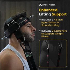 Iron Neck Harness Alpha Plus, Advanced Neck Trainer for Strengthening - Portable Weight Lifting Harness with Vertical Adjustment Strap for Improved Fitting, for Home and Gym Use