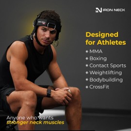 Iron Neck Harness Alpha Plus, Advanced Neck Trainer for Strengthening - Portable Weight Lifting Harness with Vertical Adjustment Strap for Improved Fitting, for Home and Gym Use