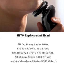 Suleto SH70/71 Replacement Heads Blades Compatible with Phillips Series 7000 Shavers, SH70 Replacement Blades Compatible with phililp Series 7000 Razor Shaver Heads for 7500 7530 S7370, 3-Pack Upgrade
