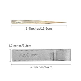 Ms.Queen Straight Tweezers for Eyelash Extensions-Precision Lashing Tweezers for Individual Volume Lashes Extensions Ms.Queen Straight Tweezers for Eyelash Extensions-Precision Lashing Tweezers for Individual Volume Lashes Extensions