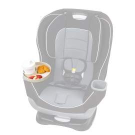 Travel Tray My Round, USA made. Convert Existing Cup Holder to Tray and Cup Holder for Kids Car Seat, Booster, Stroller, Golf Cart and More! Beige
