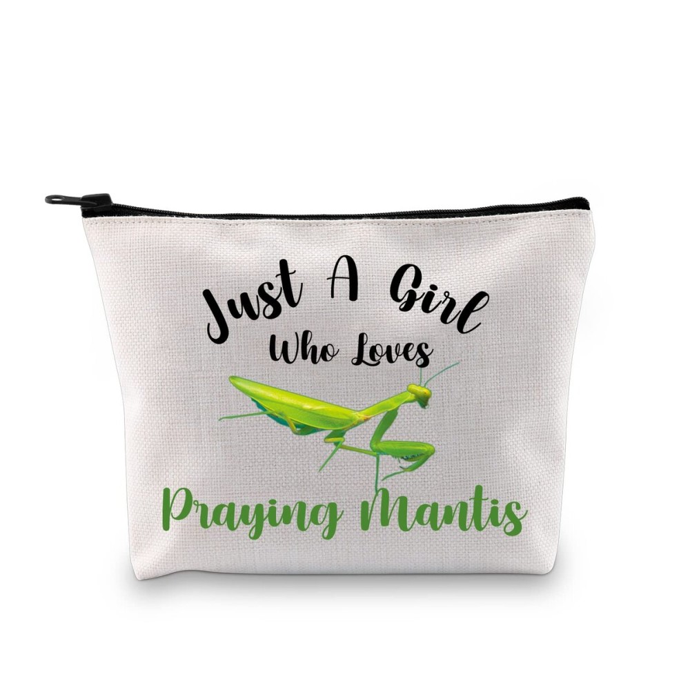 PXTIDY Praying Mantis Gift Bug Insect Lover Gift Who Loves Praying Mantis Pouch Mantis Keeper Accessory Bag Mantis Mom Gift (beige)