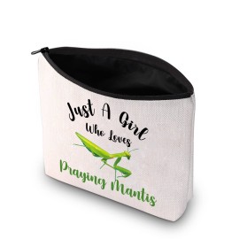 PXTIDY Praying Mantis Gift Bug Insect Lover Gift Who Loves Praying Mantis Pouch Mantis Keeper Accessory Bag Mantis Mom Gift (beige)