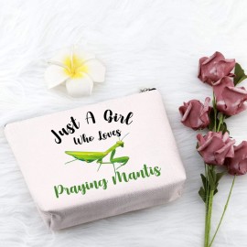 PXTIDY Praying Mantis Gift Bug Insect Lover Gift Who Loves Praying Mantis Pouch Mantis Keeper Accessory Bag Mantis Mom Gift (beige)