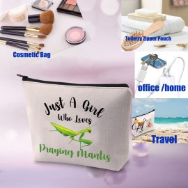 PXTIDY Praying Mantis Gift Bug Insect Lover Gift Who Loves Praying Mantis Pouch Mantis Keeper Accessory Bag Mantis Mom Gift (beige)