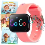 Potty Training Watch for Kids V2 - A Water Resistant Toilet Reminder Device for Boys & Girls to Train Your Toddler with Fun/Musical & Vibration Interval Reminder with Potty Training eBook (Pink)