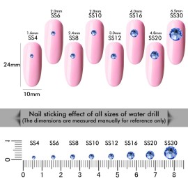 3000Pcs Light Blue Crystal Rhinestones,Glass Flatback Rhinestones Gemstones Mini for Nail Face Makeup Art Crafts Clothes Decoration - (SS10,2.8mm,Light Blue)