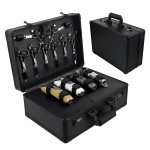 Professional Barber Supplies Case for Barber,Portable Barber Travel Carrying Case for Hair Stylist& Pet Groomer,Multi-Space Design, Sturdy, Large-Capacity Mobile Barber Stations-Black