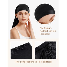 LilySilk Mulberry Silk Sleep Cap 100% 19 Momme Long Silk Bonnet for Curly Hair, Night Cap for Sleeping, Silk Hair Wrap for Women Black LilySilk Mulberry Silk Sleep Cap 100% 19 Momme Long Silk Bonnet for Curly Hair, Night Cap for Sleeping, Silk Hair Wrap for Women Black