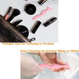 URGINO 5 in 1 Silicone Eyeliner Stencils Reusable Clean Winged Liner for Eyes,Make up Tools as Eyelash Shield/Eyebrow Shaping/Jaw Line/Lip Line for Beginners(Pink)