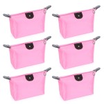 TOPTIE 6 Pack Dumpling Cosmetic Makeup Bag Water Toiletry Bag Handbag Purse Travel Storage Bag for Women-Light Pink