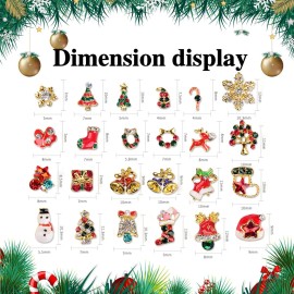 WOKOTO 24 Pcs Christmas Nail Charms for Nail Art 3D Christmas Charms for Nails Jewelrys Christmas Tree Bells Snowman Socks Nail Art Charms Nail Rhinestones and Charms for Christmas Nails Gems