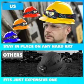 Skywin Hard Hat Light, Headlamp Rechargeable, Lightweight USB, XPG+COB 3 LED 200 Lumen Camping Helmet Light for Adults with Red Light IP44 Waterproof