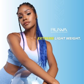 Sensationnel Ruwa prestretched braiding hair - 2x 60 inch water repellent kanekalon fast dry synthetic sports itch free (3 pack, 1B OFFBLACK)