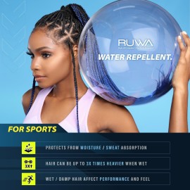 Sensationnel Ruwa prestretched braiding hair - 2x 60 inch water repellent kanekalon fast dry synthetic sports itch free (3 pack, 1B OFFBLACK)