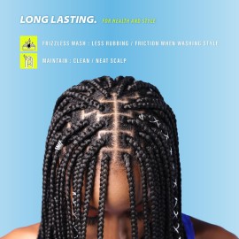 Sensationnel Ruwa prestretched braiding hair - 2x 60 inch water repellent kanekalon fast dry synthetic sports itch free (3 pack, 1B OFFBLACK)