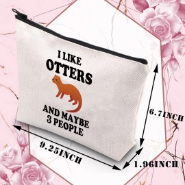 BDPWSS Otter Makeup Bag Funny Otter Lover Gift For Women Crazy Otter Lady Gift I Like Otters And Maybe 3 People Travel Pouch (I Like Otters) BDPWSS Otter Makeup Bag Funny Otter Lover Gift For Women Crazy Otter Lady Gift I Like Otters And Maybe 3 People Travel Pouch (I Like Otters)