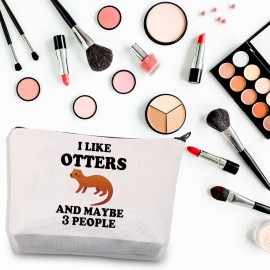 BDPWSS Otter Makeup Bag Funny Otter Lover Gift For Women Crazy Otter Lady Gift I Like Otters And Maybe 3 People Travel Pouch (I Like Otters) BDPWSS Otter Makeup Bag Funny Otter Lover Gift For Women Crazy Otter Lady Gift I Like Otters And Maybe 3 People Travel Pouch (I Like Otters)
