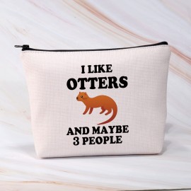 BDPWSS Otter Makeup Bag Funny Otter Lover Gift For Women Crazy Otter Lady Gift I Like Otters And Maybe 3 People Travel Pouch (I Like Otters) BDPWSS Otter Makeup Bag Funny Otter Lover Gift For Women Crazy Otter Lady Gift I Like Otters And Maybe 3 People Travel Pouch (I Like Otters)