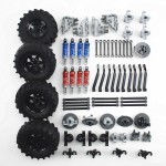 TTLYHEK Technical Parts Vehicles Suspension Accessories with Tire 107x44 Technical Parts Set Compatible with All Major Brands, MOC Parts Building Toy DIY Replacement Spare Kit (68pcs)