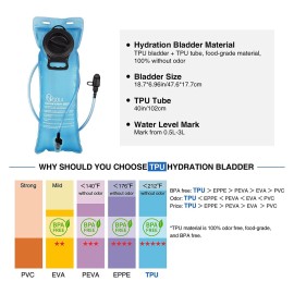 NOOLA 3L Hydration Backpack, Water Backpack with TPU Water Bladder, Tactical Hydration Pack for Men Women, Molle Water Backpack for Hiking, Biking, and Hunting, Tan