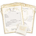 20 Tooth Fairy Receipt Cards and 1 Tooth Fairy Bag | Tooth Fairy Gifts for Boys and Girls | Tooth Fairy Certificate Keepsake for Kids (Light Gold, 4.25x5.5 in)