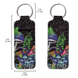 Baxinh Chapsticks Holder for Lipstick, Lip Balm Gloss Holder for Women Lippy Clip Chapstick Keychain with Mushroom Printed