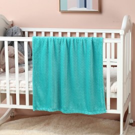 CREVENT 30\'\'X40\'\' Soft Cozy Warm Baby Blankets for Boys Girls Solid Color - All Season Use - Newborn Essentials (Wave Teal Blue)