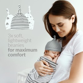 Dingos and Dachshunds Baby Swaddle Sack incl. 3 Baby Beanies (Pack of 3) - 100% Oeko-TEX Cotton - Newborn Swaddle 0-3 Months - Sleep Sack Swaddle