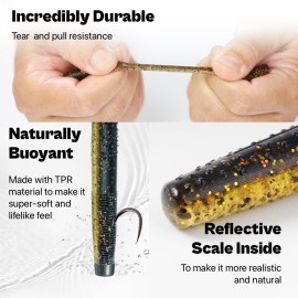 OJY&DOIIIY Plastic Worms for Bass Fishing,TRD Soft Plastic Fishing Lures for Ned Rig 30 PCs