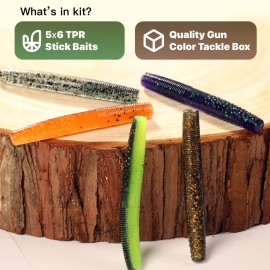 OJY&DOIIIY Plastic Worms for Bass Fishing,TRD Soft Plastic Fishing Lures for Ned Rig 30 PCs