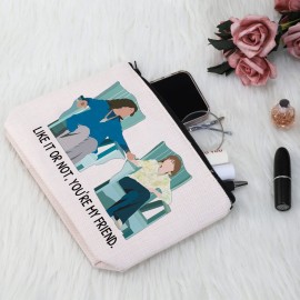 G2TUP TV Show Gift Like It Or Not You Are My Friend Makeup Bag Grace Fan Makeup Bag TV Show Fan Gifts Best Friend Zipper Travel Bag (You Are My Friend White Bag)