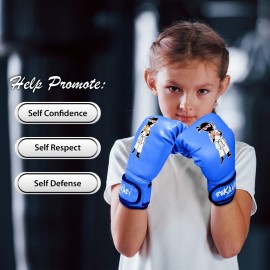 Punching Bag for Kids - 5\' 3 Ninja Inflatable Punching Bag Combo Kit with Kids Boxing Gloves, a Pump and Repair Kit. Boxing Bag for Immediate Bounce Back. Birthday (Blue)
