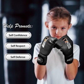 Punching Bag for Kids - 5\' 3 Ninja Inflatable Punching Bag Combo Kit with Kids Boxing Gloves, a Pump and Repair Kit. Boxing Bag for Immediate Bounce Back. Birthday (Black)
