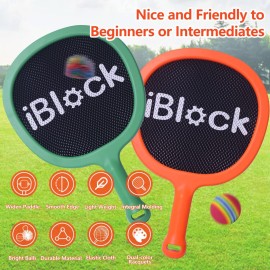 Smartwo Portable Paddles and Bouncy Balls Set for Kids or Adults Indoor Outdoor Activities, Sport Game for Beginner or Intermediate, Swing Racket in Beach Pool Backyard Playground Lawn Park or Court