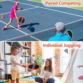 Smartwo Portable Paddles and Bouncy Balls Set for Kids or Adults Indoor Outdoor Activities, Sport Game for Beginner or Intermediate, Swing Racket in Beach Pool Backyard Playground Lawn Park or Court