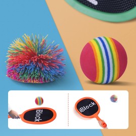 Smartwo Portable Paddles and Bouncy Balls Set for Kids or Adults Indoor Outdoor Activities, Sport Game for Beginner or Intermediate, Swing Racket in Beach Pool Backyard Playground Lawn Park or Court